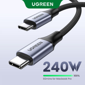 UGREEN 240W Type C Fast Charging Cord PD3.1 48V5A Charger Data Line for iPhone 16 15 Pro Max iPhone 15 Plus PS5 Switch SAMSUNG S24 S23 Xiaomi Pixel MacBook Pro Air M3 ipad Gaming Latops 480Mbps
