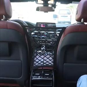 【Hania】Large capacity simple car storage net car storage bag car interior mesh bag rear seat storage net