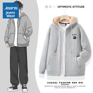 Jeanswest | American Black Cat Patterned Hoodie Jacket For Youth