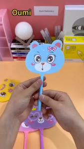 2IN1 Writable Fan Pen Cartoon Creative Cute Ball Pens Ballpoint Pen Students Gifts Stationery
