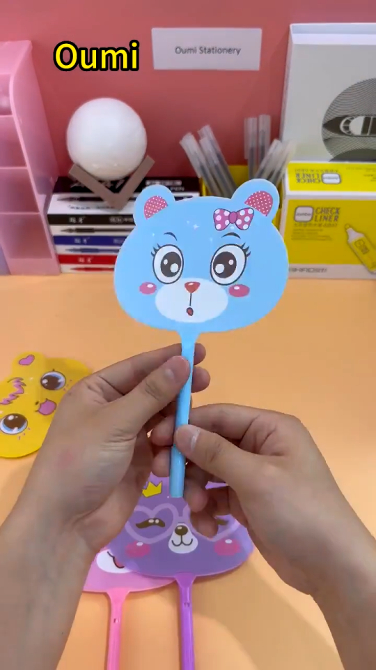2IN1 Writable Fan Pen Cartoon Creative Cute Ball Pens Ballpoint Pen Students Gifts Stationery
