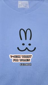 High Quality Cotton V-Neck T-Shirt for Women Plus Size GV2407