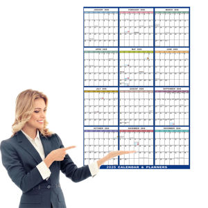 2026 English Double-Sided Laminated Wall Calendar with Erasable Surface Foldable Design for Home Office School