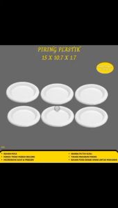 Piring Plastik Ukuran 6 Piring Makan Alas Piring 15X10.7X1.7 (Isi 50 Pcs-W.P6)