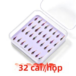 32 Cái # 18 Móc Câu Cá Bằng Đồng Thau Đầu Mồi Epoxy Perdigon Không Ngạnh Dùng Cho Câu Cá Kiểu Wet Euro Nymphing Câu Cá Hồi Greyling Cá Vược Mồi Câu Ruồi.