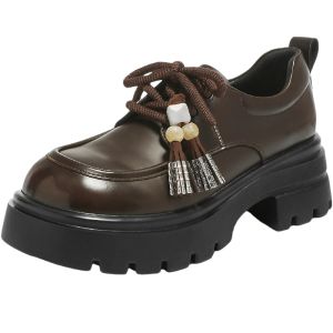 Agsdon | Brown Loafer Shoe Thick Sole  Leather Shoes
