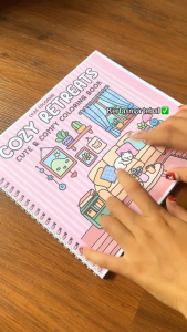 COZY RETREATS Coloring Book VOL 1 Cozy Relaxing Activity Buku Mewarnai A4 & A5 Remaja Dewasa Aesthetic Kertas Tebal