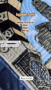 COD Sajadah Rumbai Motif Warna Turki Ukuran Besar 110x70cm Bahan Tebal Busa Serat Lembut Anti Slip