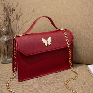 Fashionable Butterfly Handbag Womens Crossbody Single Shoulder Mobile Phone Bag British Style Square Bag Casual Solid Color