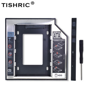 TISHRIC Plastic Aluminum Universal  9.5/12.7mm SATA 3.0 2nd HDD Caddy 2.5" SSD CD DVD to HDD Case Enclosure CD-ROM ODD Optibay