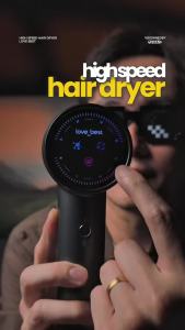Love Best High Speed Plasma Hair Dryer | Infinitely Variable Speed | Professional Intelligent LED Touchscreen | 1300 Million Plasma | 110000 RPM Motor| 64m/s Airspeed | High-Speed Hair Dryer for Women Men Travel Salon 高速吹风机