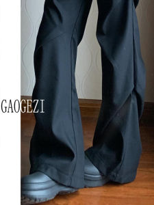 Quần Ống Rộng Gấp Quần Áo Làm Việc Phong Cách Mỹ Cạp Cao Dành Cho Nữ Dáng Chữ a Dài Đến Sàn