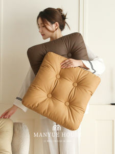 Luxurious Modern Thick Leather Seat Cushion Tatami Zafu Pad Stool Pad Dining Chair Pad Home Comfortable Soft Square round Mat
