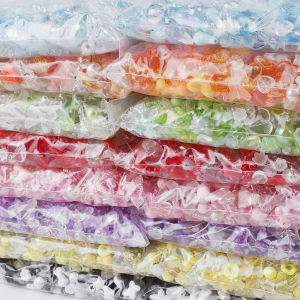 500g Acrylic Hạt Pha Trộn Hoa Trái Tim Tròn Vòng Tay Handmade Trang Sức Làm Phụ Kiện Ngẫu Nhiên Kích Thước Thủ Công Tiếp Liệu