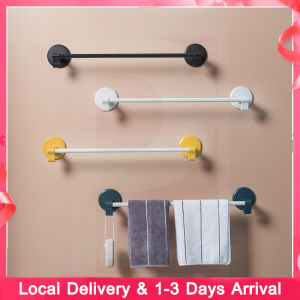 Bathroom Wall Hanging Towel Shelf Rack With Hook No-Punching Wall Mounted Towel Rack Bathroom Toilet Rack Towel Dishcloth Rail