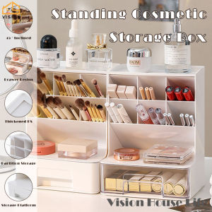 Vision Drawer Type Cosmetic Storage Box Desktop Makeup Organizer Oblique Inserted Eye Shadow Skin Care Products Lipstick Makeup Brush Storage Shelf Household Jewelry Dressing Case