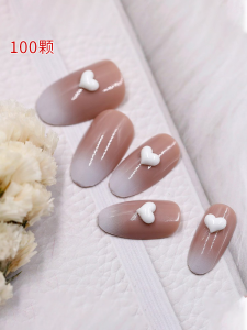 3D White Heart Nail Art Decorations Fashionable Versatile Nail Accessories Durable Glossy Easy to Apply Comfortable to Wear