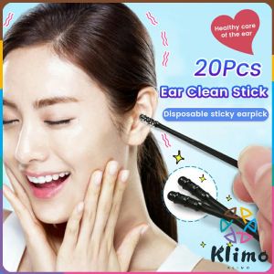 Klimo Disposable Sticky Ear Swabs 20Pcs Rotational Viscosity Cleaner Stick Remove Earwax