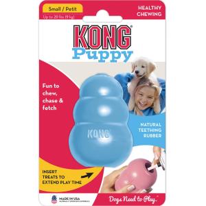 KONG - Puppy Toy Natural Teething Rubber - Fun to Chew Chase and Fetch (Color May Vary)
