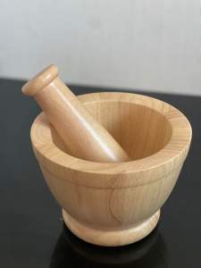 ครกไม้ ครกจิ๋ว ครกมินิมอล ครกไม้ยางพารา ครกไม้เล็ก กว้าง 6 สูง 4 นิ้ว ใช้งานได้จริง พร้อมส่ง