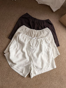 CHOEFULYN | White High-Waist Loose Shorts 5/8 Length Casual Summer Pants