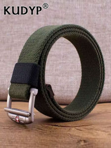 Mens Outdoor Casual Military Training Thick Durable Belt Large Size Smooth Buckle Woven Belt Extended Waist Trendy Belt