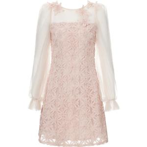 TAMMY TANGS | Sweet Style Long Sleeve Fairy Skirt Dress High Waist 3D Flower Weaving Mesh Womens Dress City Commute Work Party Date Wedding