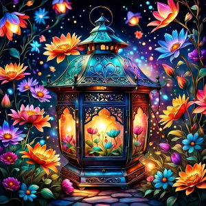 BILIBILI | Oil Painting By Numbers Vintage Glowing Lantern DIY Number Drawing Canvas Pictures By Numbers Home Decor Large Size