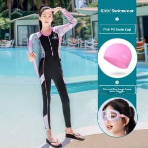 XTEP | Conservative New Style Girls Training Swimwear One-Piece Diving Suit for Middle and Large Children