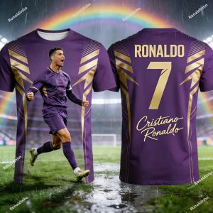 AI Mens Ronaldo # Áo Bóng Đá Phiên Bản Đặc Biệt 7 Chất Liệu Nhanh Khô Thoáng Khí Dành Cho Nam Và Trẻ Em Trang Phục Thể Thao Kỷ Niệm