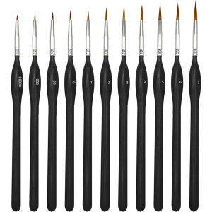 11/22pcs Detail Paint Brushes Set Miniature Painting Kit for Acrylic ModelsWatercolor and Gouache Nylon Hair Paint Brush