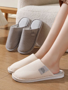 Anti-Slip Cotton Slippers Couples Indoor Home Use Autumn Winter Style Mens Home Slippers Comfortable Soft Material Slip-On