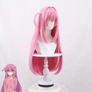 Anime Bocchi The Rock Hitori Gotoh Cosplay Wig Cute Cool Girl Pink Long Straight Synthetic Wig Comic Con Coser Princess Wigs