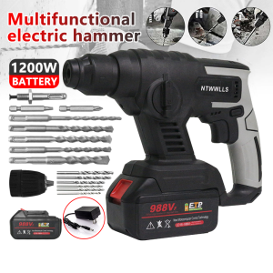 COD Original Cordless Electric Rotary Hammer Drill Chipping Gun Chipping Hammer Heavy Duty Concrete Breaker