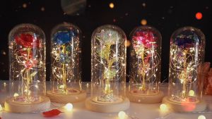 Galaxy Rose Lights Birthday Gifts Rose Flower Gifts LED Glass Shade Shatterproof Gift Box FOR Christmas Lights Wedding Anniversary Gifts Mom Gifts Graduation Gifts for Anniversary