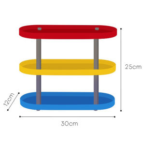 Nordic Style Small Partitions Rack Office Desk Plastic Stainless Steel Elliptical Multi-layer Storage Shelf Organizer