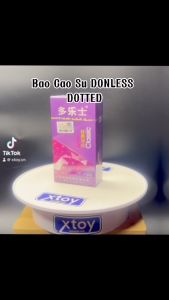 Bao cao su DONLESS DOTTED siêu mỏng nhiều gel gân gai kéo dài hương classic hộp 10bcs
