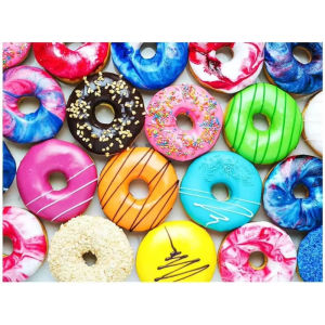 Colorful Donuts Sweet Dessert Jigsaw Puzzle 500/1000/1200/2000PCS Rainbow Treats for Adults Birthday Party Fun Gift Idea