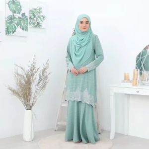 MAHREEN Kurung Sulam Sedondon Soft Cotton Pleated by Reyqa Exclusive Saiz Dewasa (S-3XL)