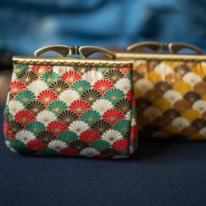 Handmade Vintage Coin Purse Wallet Card Holder Storage Bag Japanese Style Lock Bag Cotton Material Youth Fashion Spring Season