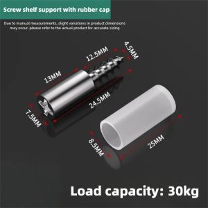 10Set Cross Self-tapping Screw with Rubber Sleeve Laminate Support Homemade Wardrobe Cabinet Glass Hard Nonslip Partition Nail