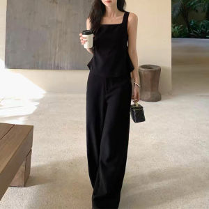 Shalldoer | ชุดสองชิ้นสไตล์เกาหลีสุดหรูหราสำหรับผู้หญิงในช่วงฤดูร้อน แขนกุด หลังเปิด กระโปรงทรงเอเอวสูง แฟชั่นสำหรับผู้หญิง