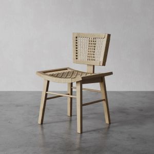 Retro Wicker Dining Chair Japanese Minimalist Style Solid Wood Handcrafted Tea Chair Designer Model for Home And Vacation Rental
