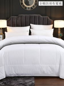 Hotel Hotel Bedding Pure White Summer Quilt Plaid Airable Cover Single Double Anti-Feather Cloth Thin Duvet Summer Blanket