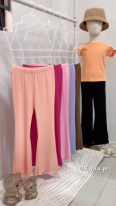 BigboxPH Kids Fashion Stretchable Ribbed Flare Leggings for Girls 2-12 Years Old