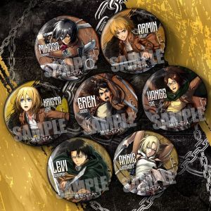 เข็มขัดสติกเกอร์การ์ตูนเรื่อง Attack on Titan แอลเลน ไรลีย์ ซัมมิ บล็อกสติกเกอร์ขนาดใหญ่ 2 แผ่น โลหะแผ่นด้านบน