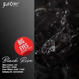 ( Harga Grosir Rp. 18.750 ) SOFTLENS Black Rose Elegan Full Color - Warna Hitam Mawar Diameter 14.50mm/15.00mm/16.00mm By Irislab - Normal