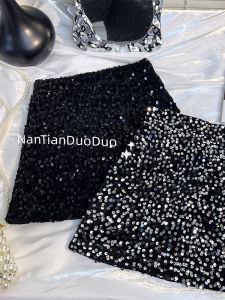 Girl Spring & Fall Sequin Silver Shiny Shiny Bodycon Dress Kids Fashion Short Skirt Shiny Skirt