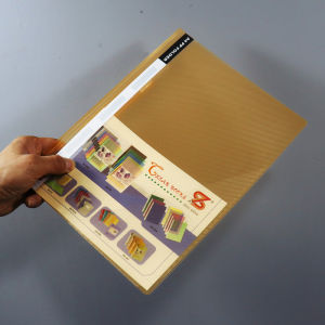 Transparent A4 Punch Binding Two-Page Folder Transparent Color Thickened Double Hole Clip Folder Loose-Leaf Binder Student Resume Report Cover A4 Double Hole Binder Clip Contract Porous Paper Clip Two Hole Folder