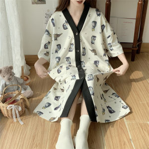 plus Size Sleep Dress Womens Summer Thin with Chest Pad Pregnant Women Fat Girls Cute Cartoon Sleepwear Dress Special Large Size